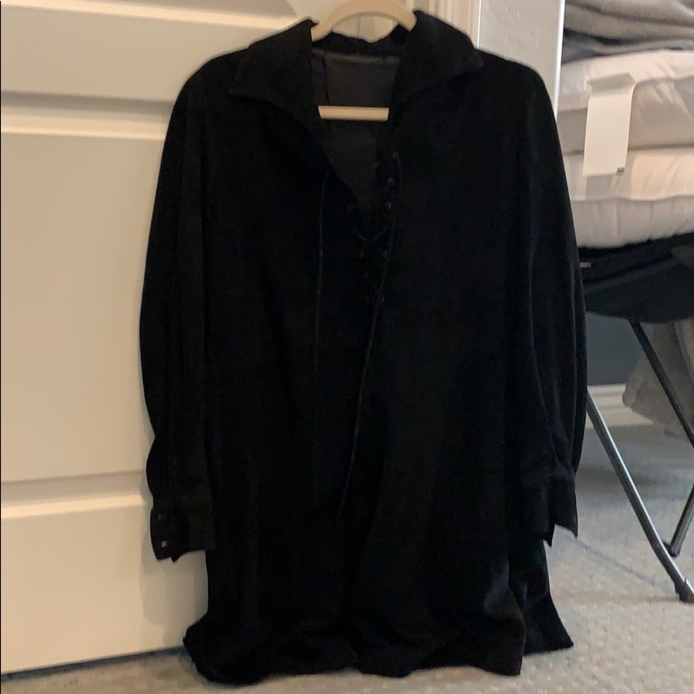 Prada genuine suede long sleeve dress